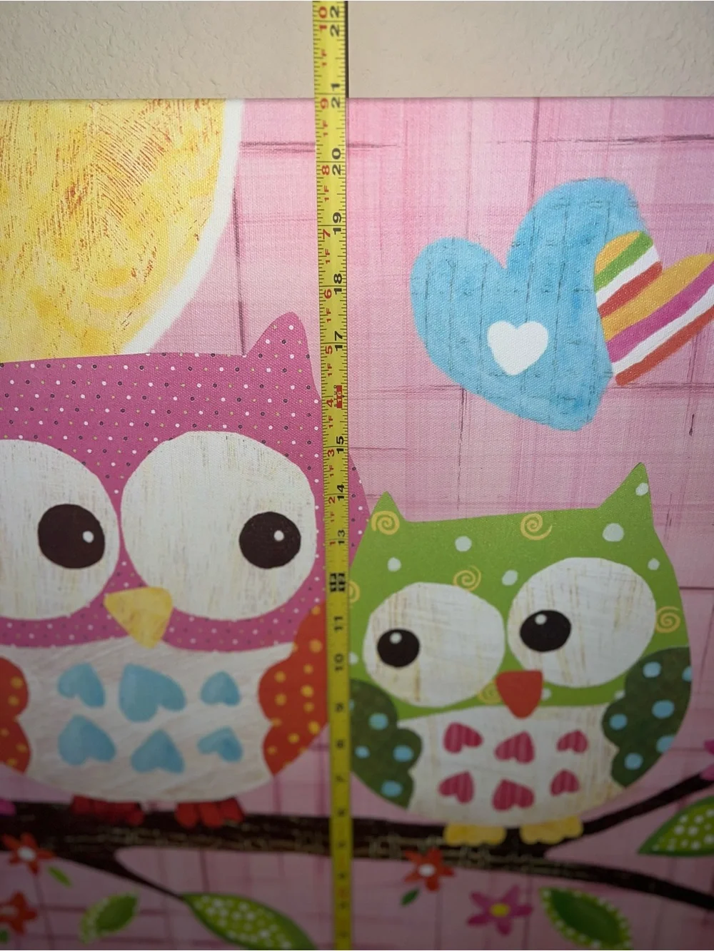 Target Pink and Green Owl Canvas Wall Art
